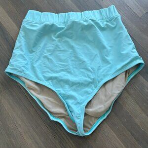 Lane Bryant Ultra High Rise Swim Brief Cacique Bikini Bottom Size 16 Turquoise